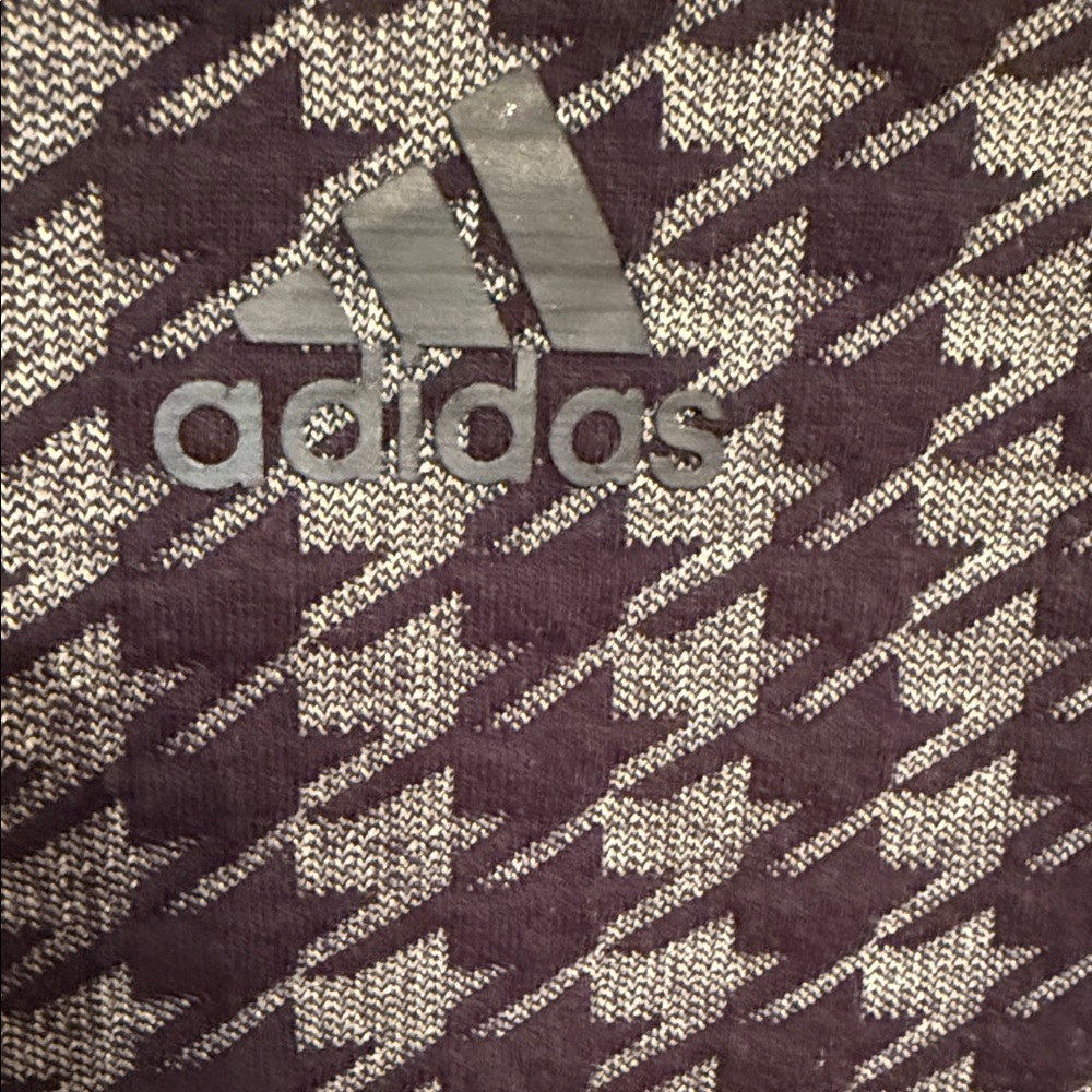 Adidas Running Houndstooth Zip Jacket Reflective Fitted Athleisure M